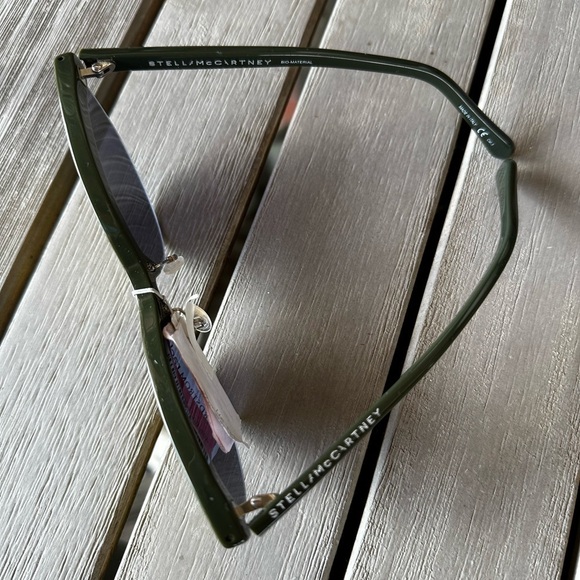 STELLA McCartney sunglasses Olive Green Mirrored Gray Lens antireflective Wicked - Picture 11 of 14